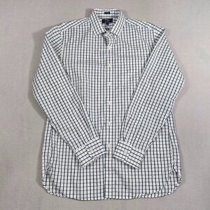 Thompson Shirtings by J Crew Shirt Mens L Blue White Check Button Down No Iron